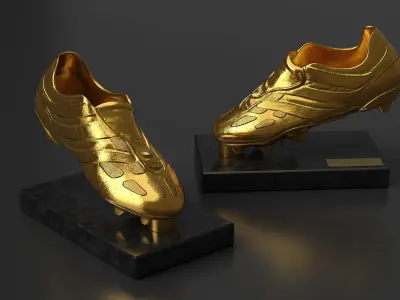 Lionel Messi Golden Boot Commemorative Trophy 3D model