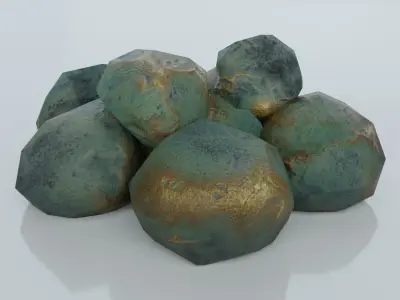 Resources Pack - Ores Low-poly 3D model