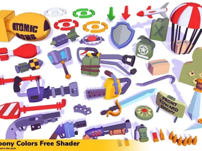 Hypercasual Action Props Pack Volume 2 Low-poly 3D model