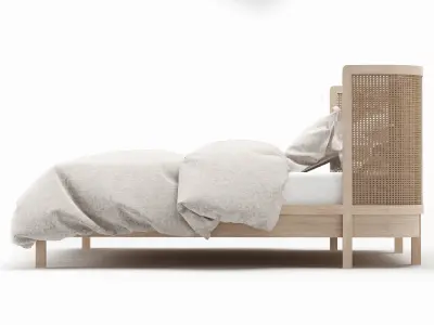 Rattan Bed Free 3D model