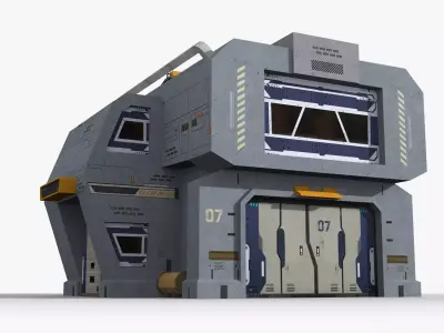 Sci-Fi Industrial x15 Low-poly 3D model