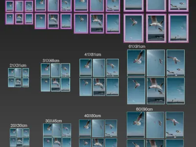 JUNIQE Seagulls Poster 3D model