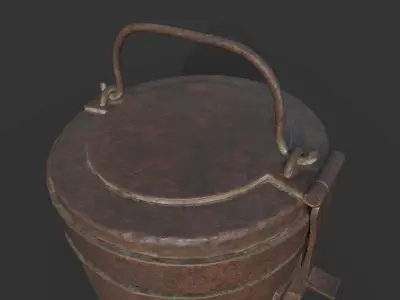 Vintage Rust Box Low-poly 3D model