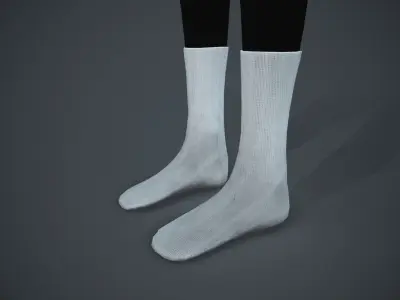 White Socks Style 3 Low-poly 3D model