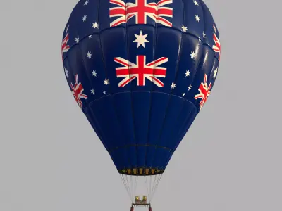 AustralianFlag-Parachute hot air balloon with australian flag 3D model