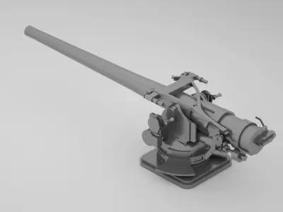 5 inch - 127mm 51 Mk13 Single Naval Gun 3D model