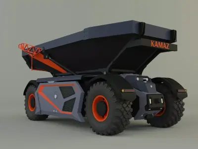 kamaz unmanned cargo truck 3D model