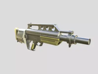 Slugger-gun model 3d game ready model Low-poly 3D model Low-poly 3D model