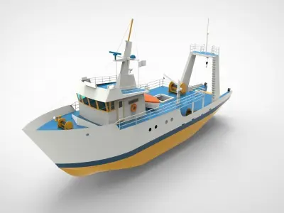 Fishing Trawl Ship 3D model
