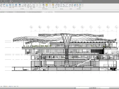 Shopping Center in Revit with ParametricStructure -Documentation 3D model