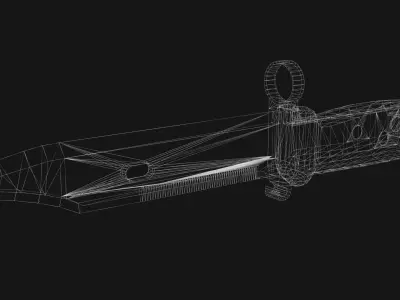 AKM Type 2 Bayonet Low-poly 3D model