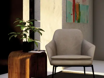 Nordic Velvet Chair Salon Multifunction Furniture HY50DC Low-poly 3D model