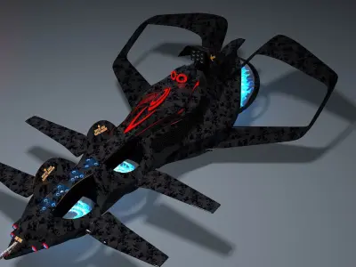 Horizon Tech Predator MK 600 VTOL Fighter  Low-poly 3D model