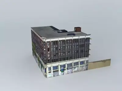 Old Lister Block Building Free 3D model