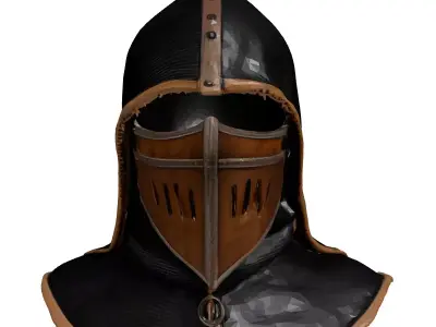 Medieval Fantasy Chainmail Helmet 3D model