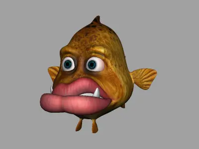 villon fish cartoon 3d rig model 3D model