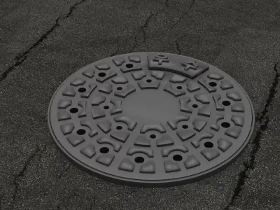 Manhole Cover Korean Urban Style Free 3D model