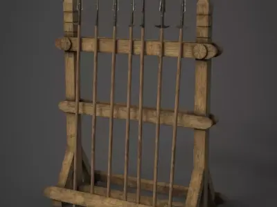 Spear Rack Low-poly 3D model