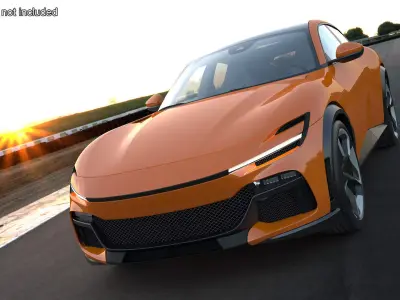 Sports Crossover Car Orange Rigged for Maya 3D model