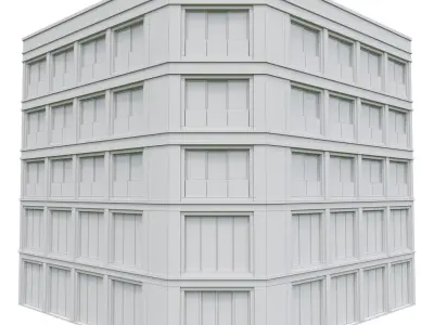 Building 1 modern office Low-poly 3D model