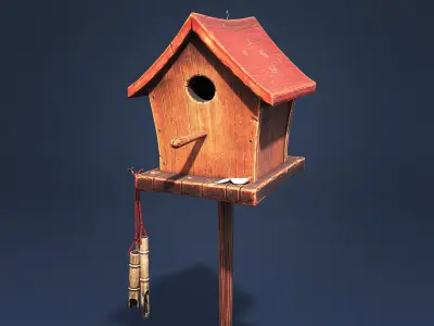 Stylized Bird House 3D model