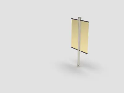 Style advertisement close to a urban street in city 3D model