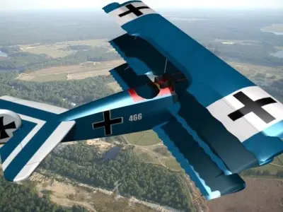 Fokker DR-1 Triplane V09 3D model