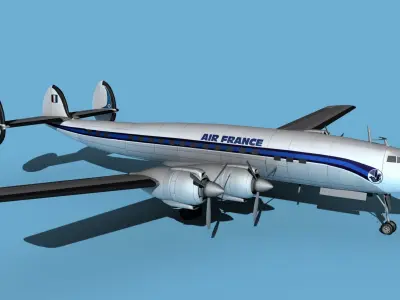 Lockheed L1649 Star Liner Air France 3D model