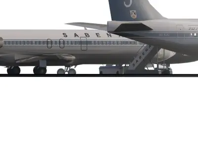 Boeing 707-329 Boeing 727-29C and Caravelle 3D model