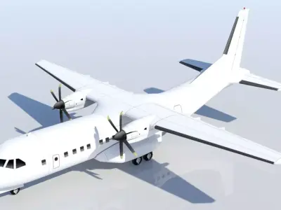 CASA C-295 AIRBUS C295 Static low poly turboprop military Low-poly 3D model