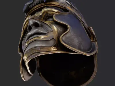 Medieval Fantasy Helm Low Poly PBR Low-poly 3D model