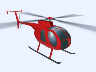  Boeing AH-6 helicopter low poly 3d model Low-poly 3D model