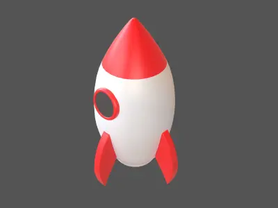 Cartoon Rocket V1 002 Low-poly 3D model