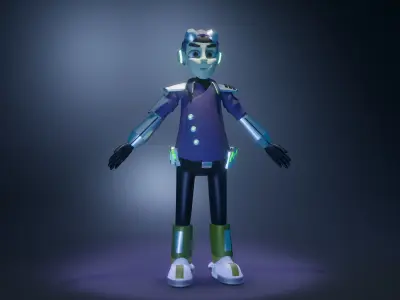 3d pilot character design  Low-poly 3D model