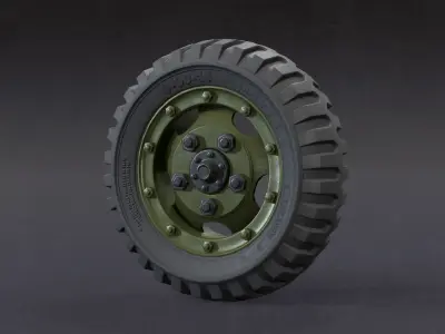 Military Truck Wheel Low-poly 3D model Low-poly 3D model
