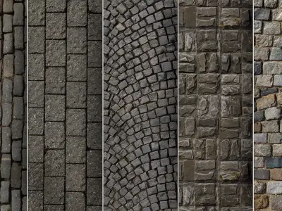 UE Paving materials part 02 Low-poly 3D model