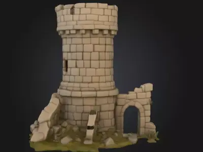 Forsaken Stronghold Low-poly 3D model