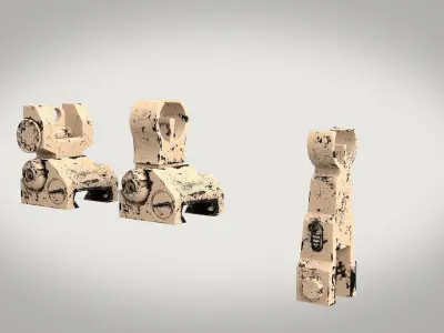 Iron Sights Two Texture sets Low-poly 3D model