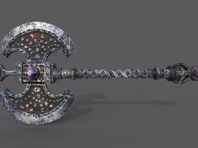 poleaxe sword Free low-poly 3D model