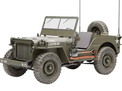 Jeep Willys MB Low-poly 3D model