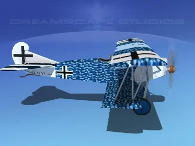Fokker D-VII V05 Luftwaffe 3D model