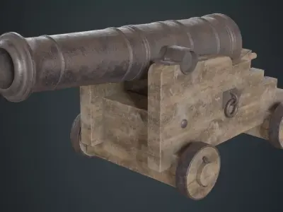 Vessel Cannon 1B Low-poly 3D model