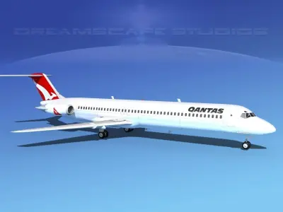 Douglas DC-9-50 Qantas 3D model