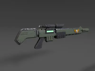 Lasergun halo rifle Low-poly 3D model