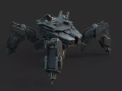 Future Sci-Fi Crab-Type War Robot 3D model
