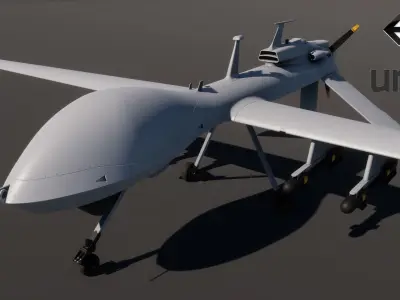 UAV MQ-1C Gray Eagle PBR Low-poly 3D model