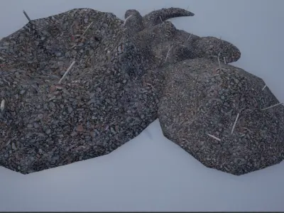 Stone Rubble Piles Low-poly 3D model