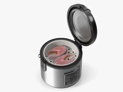 Aroma Multicooker With Steamed Salmon 3D model