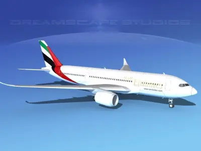 Airbus A350-800 Emirates 3D model