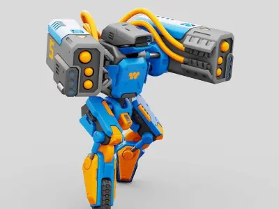 MILITARY BOT B-450 RIGGED 3D model